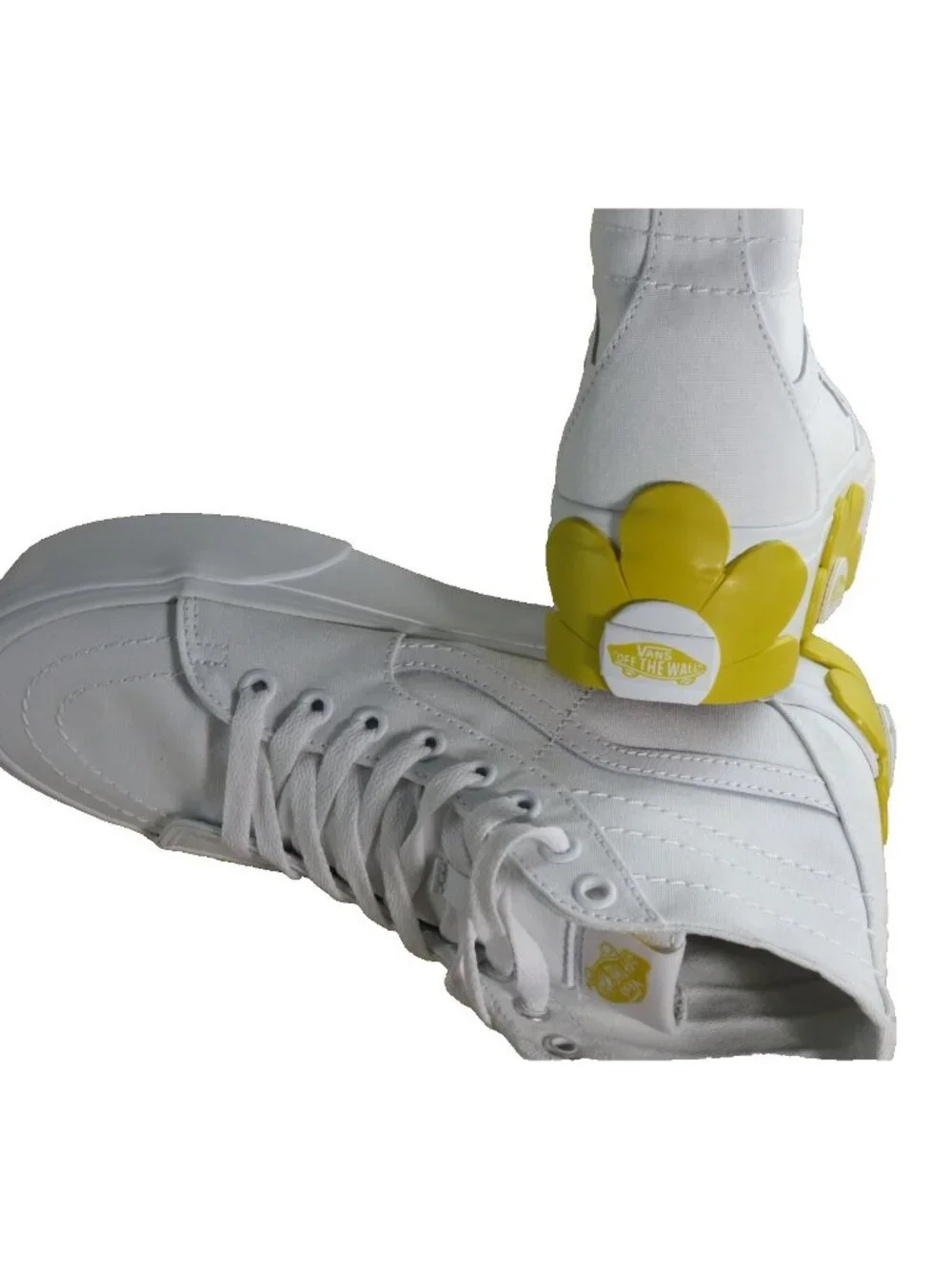 Vans Women's Sk8-Hi Tapered Stackform Platform True White Canvas Shoes Size 8.5